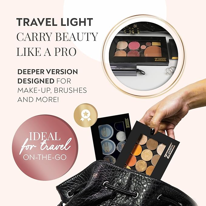 Deep Medium Magnetic Makeup Palette, Empty Magnetic Palette, Universal Magnet makeup palette for Eyeshadows, Powders, Customizable Beauty Organizer with Clear Window