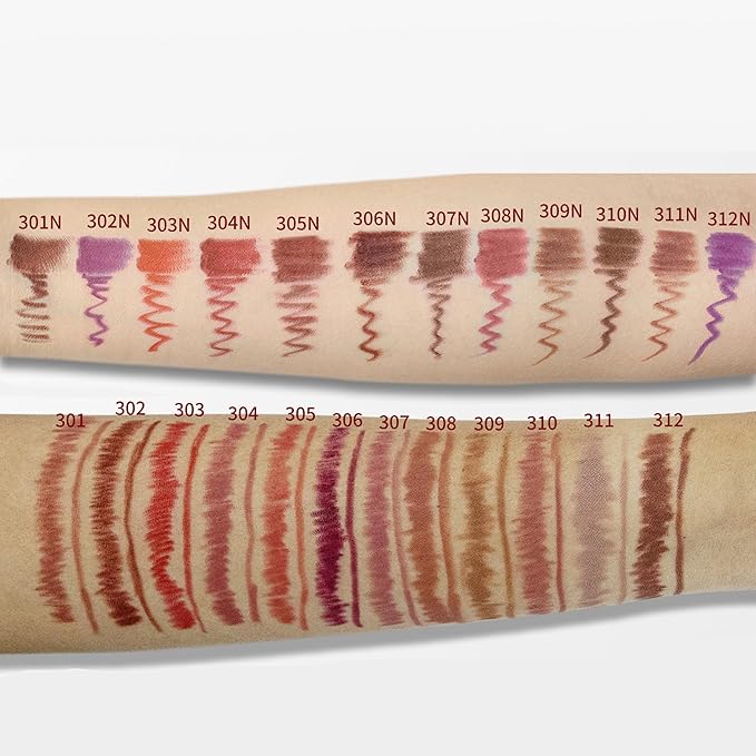 24 pieces lip liner set, matte non-stick cup matte lipstick lip liner set women's lip liner,Valentine's Day gift (SetA, SH012X+N)