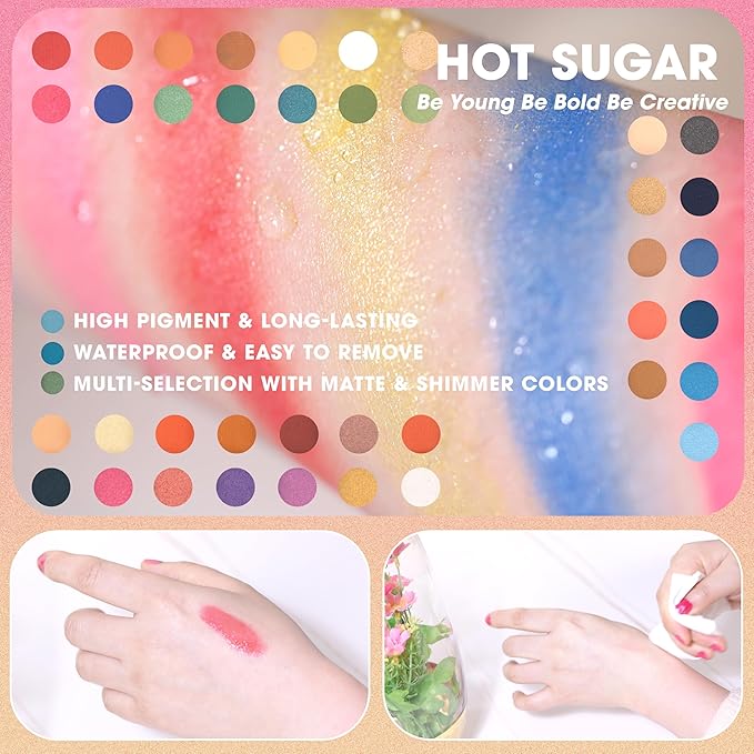 Hot Sugar Makeup Kit for Teen Girls, Kids Makeup Set for Girls Includes Eyeshadow, Lip Gloss, Blush, Highlighter, Bronzer, Lip Pencil, Eye Pencil, Brush and Makeup Box (WHITE)