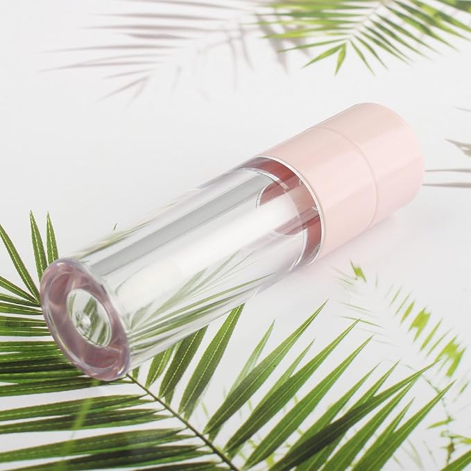 COSIDEA 20pcs Round 4ml 0.13oz Pink Empty lip gloss tubes with wand Lipgloss tube containers for lip oil packing