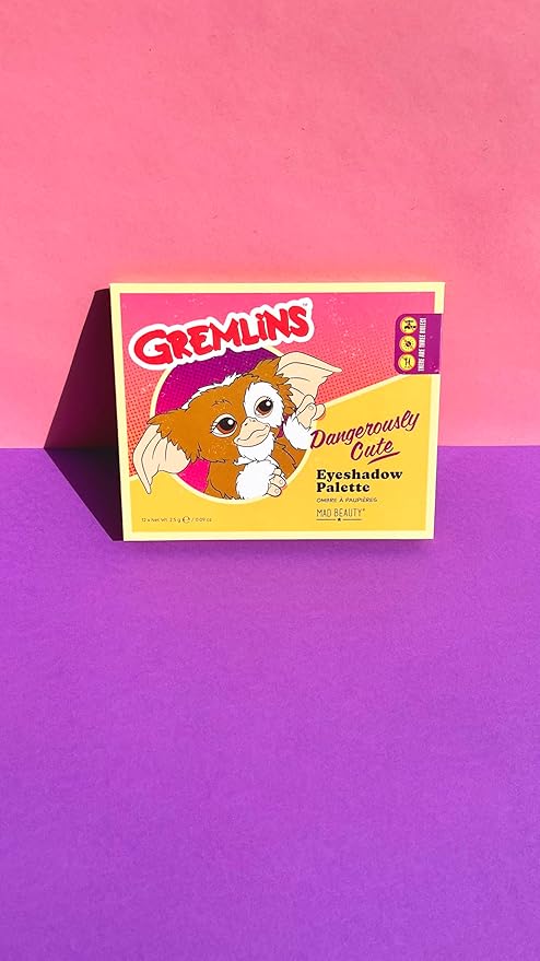 MAD Beauty Warner Bros Gremlins Eyeshadow Palette, Lid Mirror, Travel Ready, Metallic Shimmers, Pressed Glitter