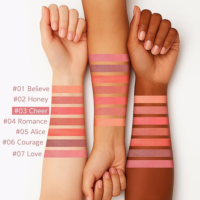 FV Liquid Blush, Long Lasting Buildable Cream Cheek Tint with High-Pigment Color, Weightless Blendable Formula for Natural Dewy Finish (cheer)