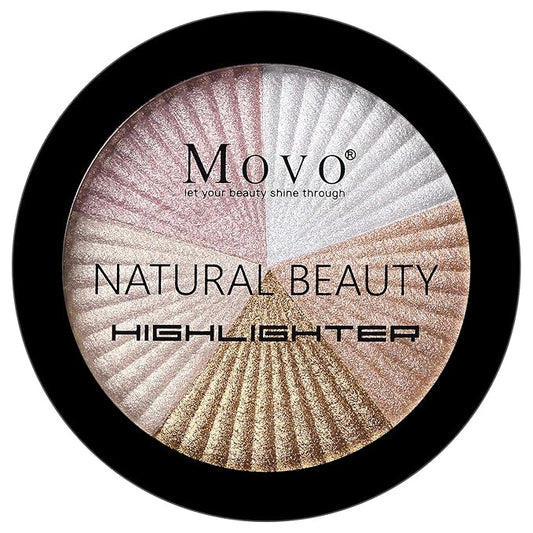 Move Highlighter Powder Makeup Palette 5 Colors Shimmer Glitter Highlighter Palette High Pigment Face Illuminator Makeup Set(Light)