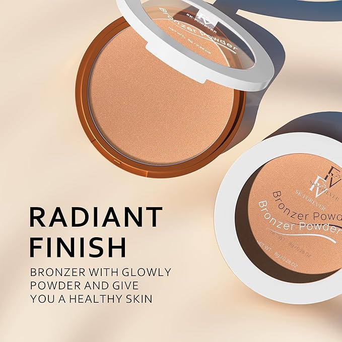 FV Bronzer Powder Long Lasting, Waterproof & Buildable Silky Bronzing Powder, Sunkissed Glow Makeup Finish, Talc-Free Bronzers for Women, Bronzer, 0.28oz