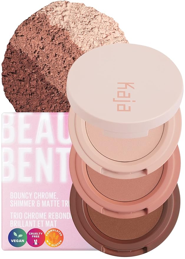 Kaja Lip & Blush Glazed Keychain Stain - Jelly Charm 06 Mocha Glaze + Beauty Bento Collection - Bouncy Eyeshadow Trio 13 Velvet Dream, 0.03 Oz Bundle
