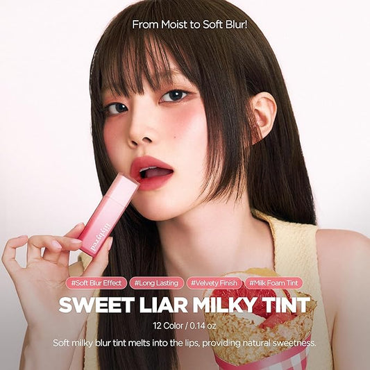 lilybyred Sweet Liar Milky Tint | Korean Moisture Matte Lip Stain, Milk Foam Texture, Hydro-Matte Barrier, Blurring Soft, Lightweight, Long-Lasting, Smudge-Proof (08 Kaya Butter)