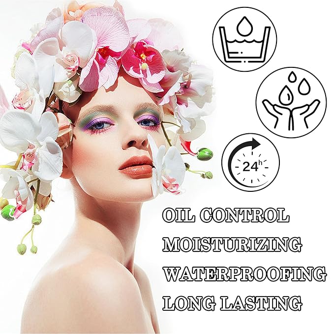 2PCS Full Coverage Concealer Foundation Set,Moisturizing BB Cream,Long Lasting Hydrating Lightweight CC Cream with Makeup Brush,Oil Control Face Moisturizer SPF 50 PA++++ Sunscreen(A)