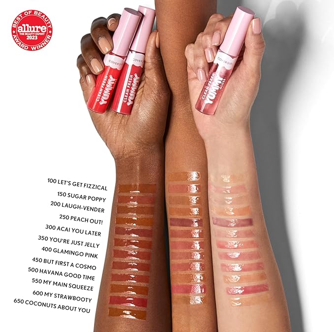 COVERGIRL Clean Fresh Yummy Lip Gloss, Sheer, Natural Scents, Vegan Formula - Let’s Get Fizzical