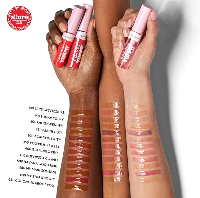 COVERGIRL Clean Fresh Yummy Lip Gloss, Sheer, Natural Scents, Vegan Formula - My Strawbooty