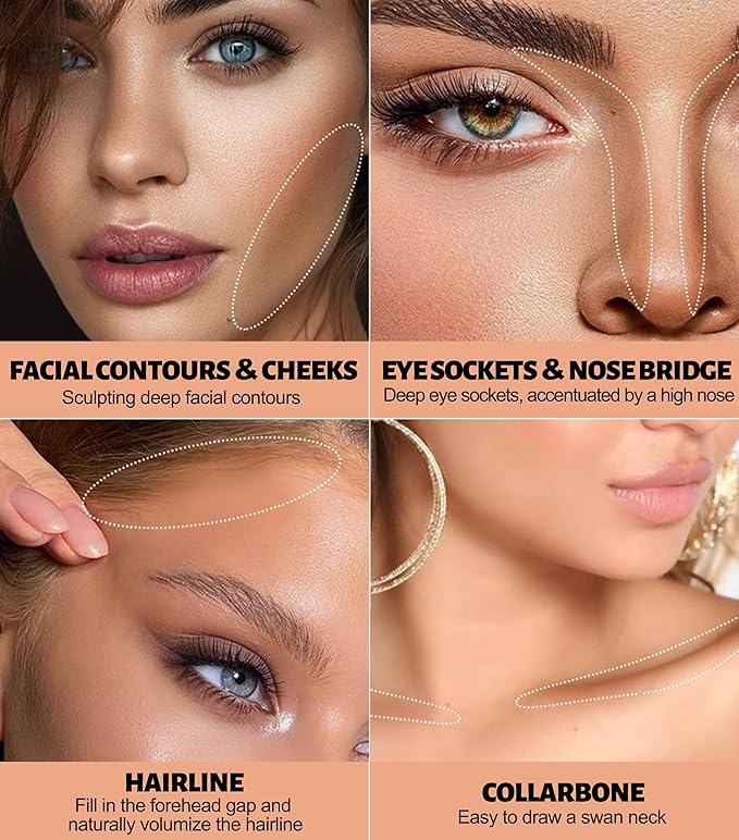 Erinde Bronzer Pressed Powder, Matte Bronzer Face Powder Natural Contour Makeup, Lightweight, Blends Easily, Longwear, Facial Compact Bronzing Powder for Contouring and Sun Kissed Makeup Finish, 01