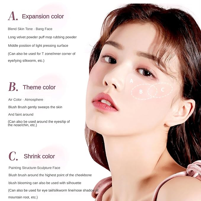 Novo 3-Color Blush Palette - Silky Smooth, Buildable Formula, Natural Radiant Glow, Long-Lasting, No Caking, Suitable for All Skin Tones (02# Warm Tea Apricot, Net Weight: 7.4g)
