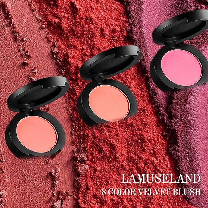LAMUSELAND 8 Colors Soft Velvet Blush Matt Lasting Blusher (B06 TORRID)