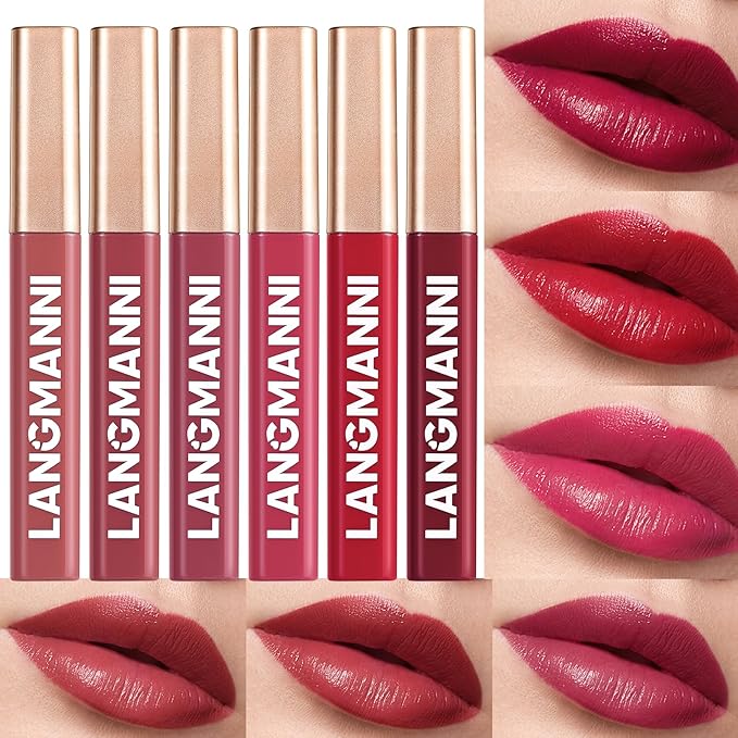 Jolilab 6 Colors Cream Texture Lip Gloss Set - Highly Pigmented, Long - Lasting, Moisturizing Makeup for Women(SetB 6Color)