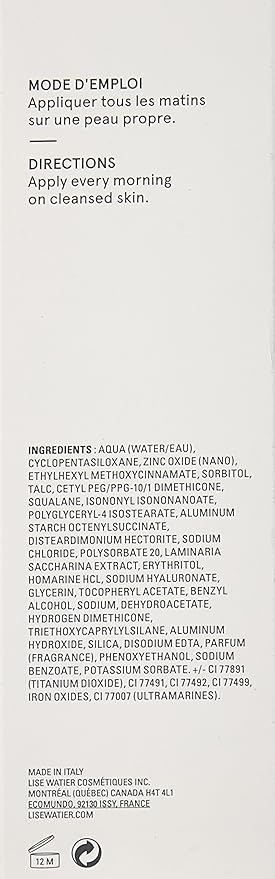 Watier HydraForce BB Hydra-Protective Tinted Veil, Porcelaine/Porcelain, BB Cream Tinted Moisturizer, Light Coverage, Healthy-Looking Glow, Even Complexion, All Skin Types, 36 mL