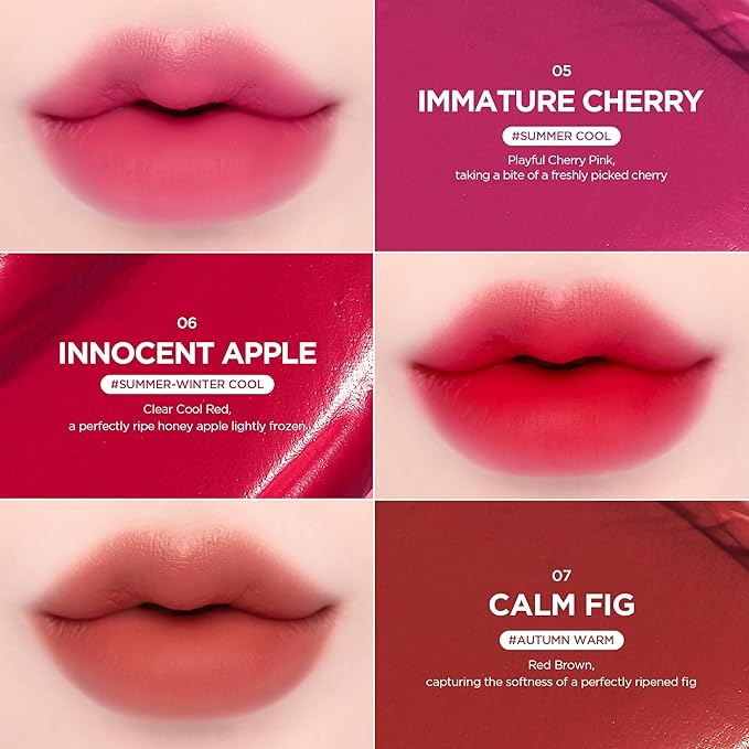 lilybyred Mood Liar Velvet Tint | Korean Moody Matte Lip Stain, Creamy Velvet Texture, Blurring Soft-Focus Effect, Highly Pigmented, Smudge-Proof, Long-Lasting, 0.14 oz. (05 Immature Cherry)