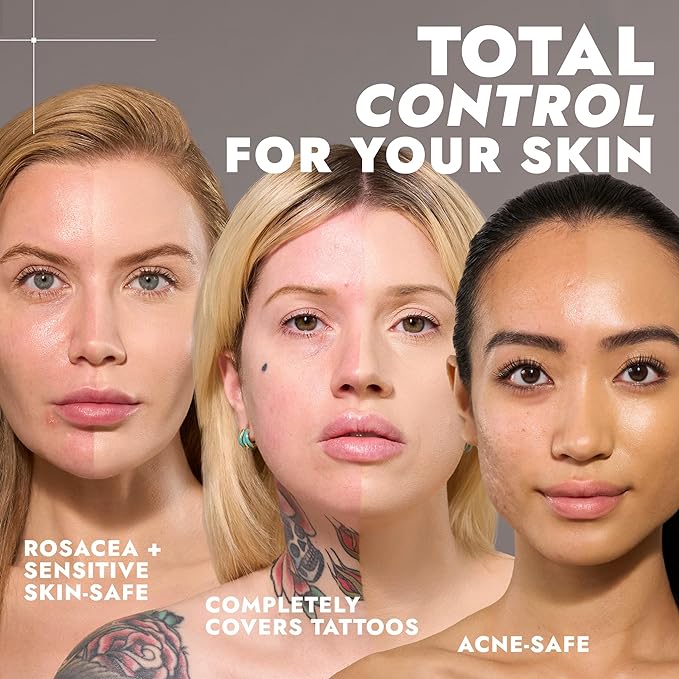 COVER FX Complete Coverage Kit: Total Cover Cream Foundation - Shade D4 + Custom Cover Blending Brush