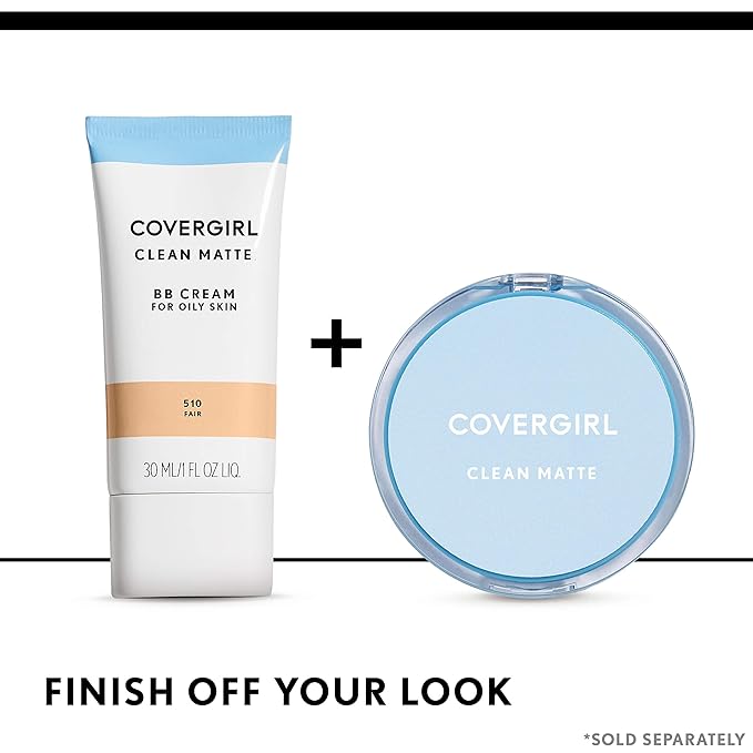 COVERGIRL - Clean Matte BB Cream, Oil-Free, Long-Lasting, Sensitive Skin, Lightweight, 100% Cruelty-Free