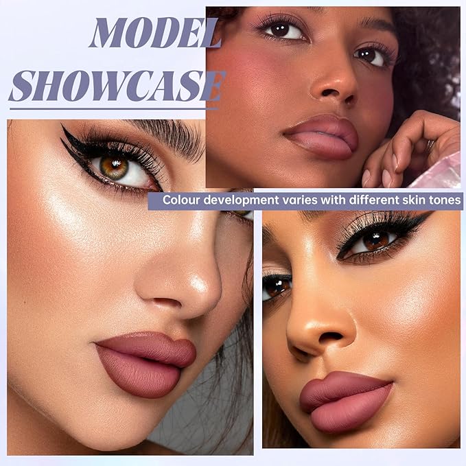Peel Off Lip Liner and Lip Stain Set, Matte Lip Combo Set Brown Lips Liners Nude Pink Lip Tint for Gradient Plumping Big Lips Long Lasting Waterproof Liquid Tattoo Lip Gloss Kit Makeup