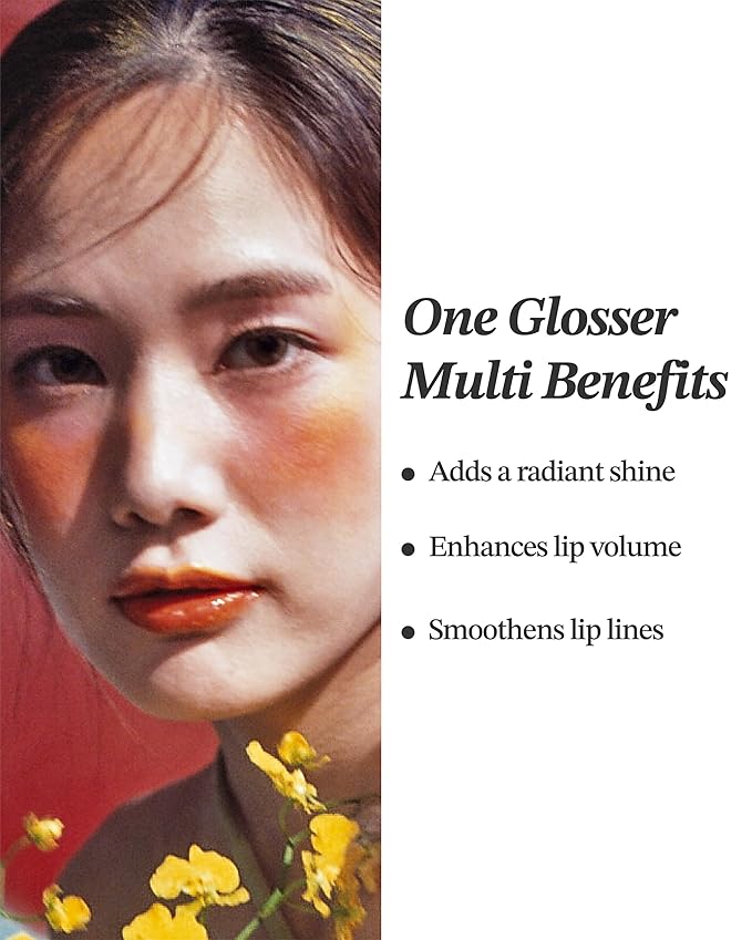 Glint Tint Glosser (Centerpiece, 0.09oz) - Hydartions, Moisturizing Plumping Lip Gloss with Radiant Shine, Long Lasting, Korean Skin Care. Provence Rose & Calendula Extract.