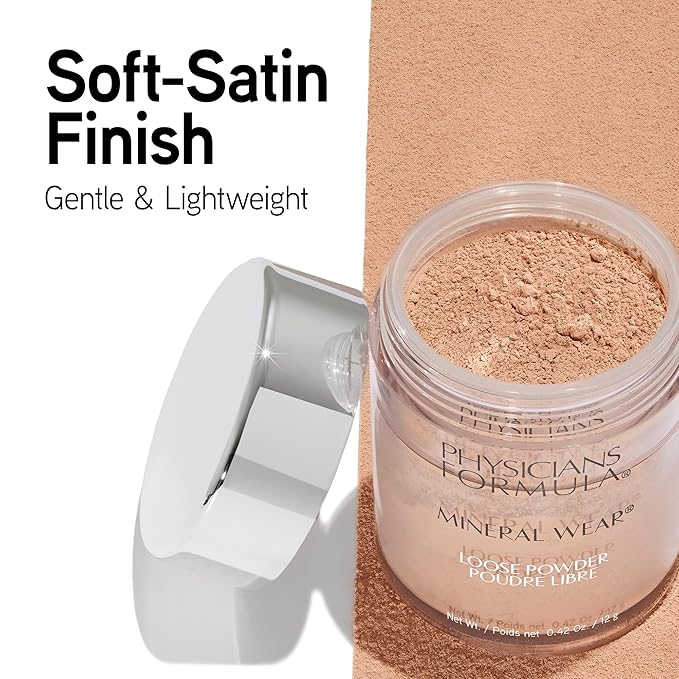 Physicians Formula Mineral Wear Talc-Free Loose Powder Medium Beige, Dermatologist Tested, Clinicially Tested