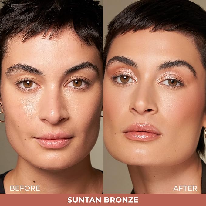 COVER FX Monochromatic Bronzer Duo, Suntan Bronze, and Custom Bronzer Drops, Glided Glow