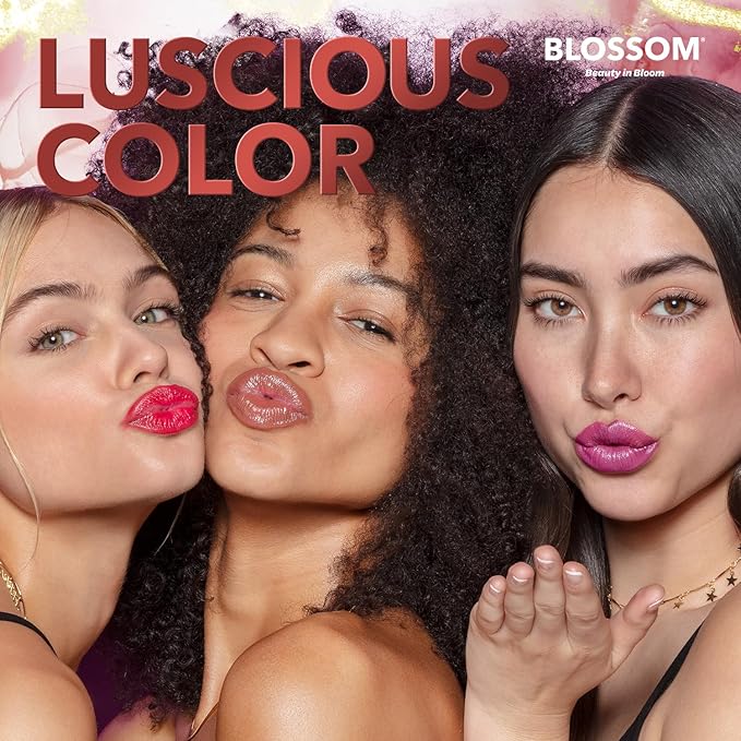 Blossom Marble Shimmer Lip Balm Moisturizing Lipstick with Shea Butter, Jojoba, Olive Oil, 0.12oz/3.5g, Au Natural