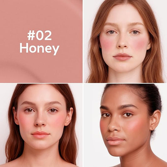 FV Liquid Blush, Long Lasting Buildable Cream Cheek Tint with High-Pigment Color, Weightless Blendable Formula for Natural Dewy Finish (Honey)