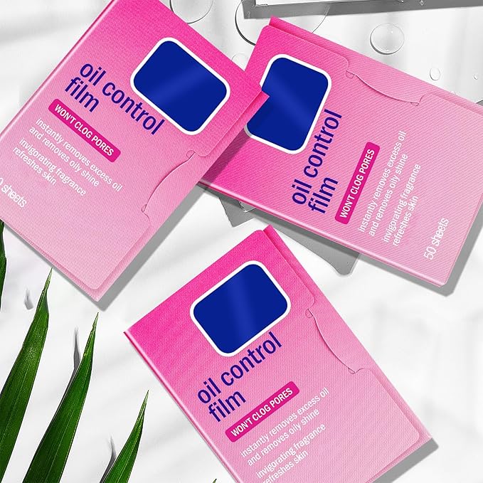 3 Packs Oil Blotting Sheets for Face (150 Sheets) - Oil Absorbing Blotting Papers for Oily Skin, Makeup-Friendly & Portable Oil Wipes