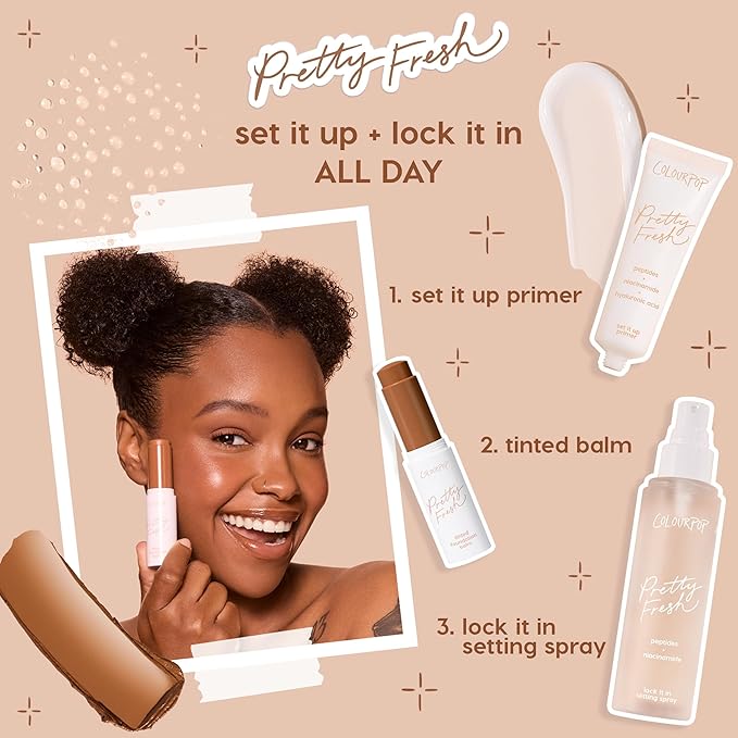 ColourPop Pretty Fresh Tinted Foundation Stick - Balm to Cream Foundation with Light to Medium Coverage - Infused with Hydrating Hyaluronic Acid, Peptides & Niacinamide - Light 7 (0.29 oz)