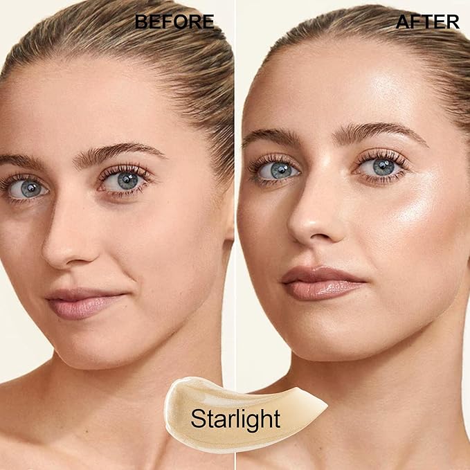 FV Liquid Highlighter Makeup, Lightweight, Buildable & Shimmer Finish Beauty Wand, Multiuse Face Highlighter Stick for Glowing Skin, Vegan & Cruelty-Free, 01 Starlight
