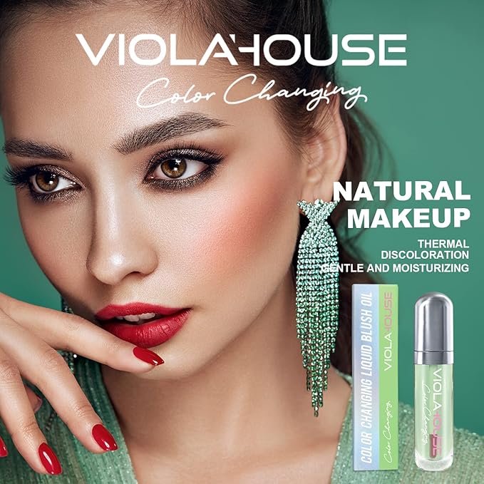 VIOLA HOUSE Liquid Blush - Color Changing, Glossy Shiny Finish, Water-Based