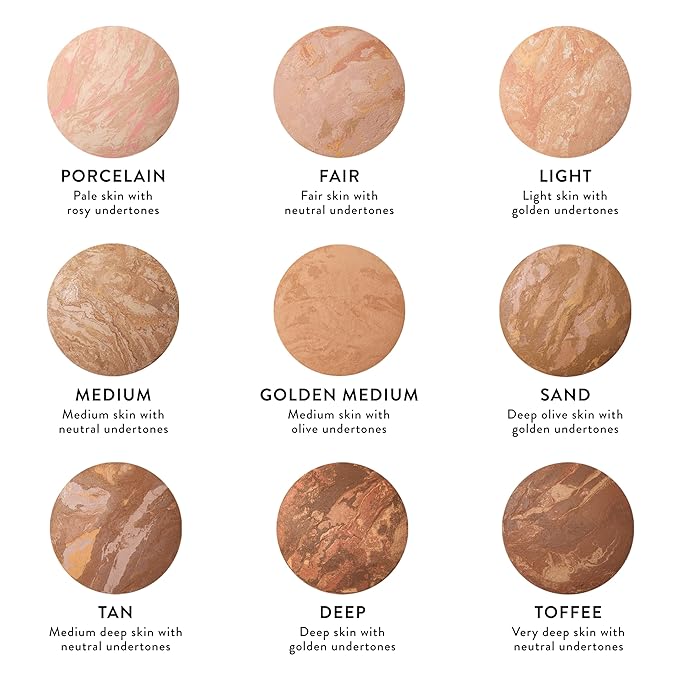 LAURA GELLER NEW YORK Everyday Routine Kit - Baked Balance-N-Brighten Color Correcting Powder Foundation, Toffee + Retractable Angled Kabuki + Spackle Makeup Primer, Champagne Glow (3 PC)
