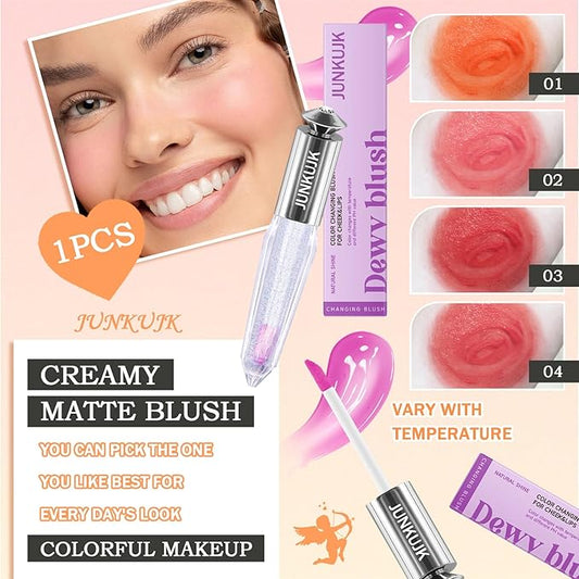 Liquid Blush,Soft Cream Face Blush,Moisturizing Long Wearing Matte Blendable Blush Stick Makeup Set for Cheeks & Lip & Eye