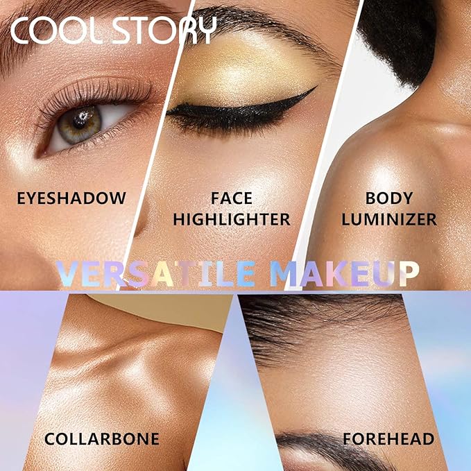 Face High Lighters Makeup Glitter Illuminator Pressed Powder Luminizers Eyeshadow Palette Powder for Face Body Cheek Skin 1#