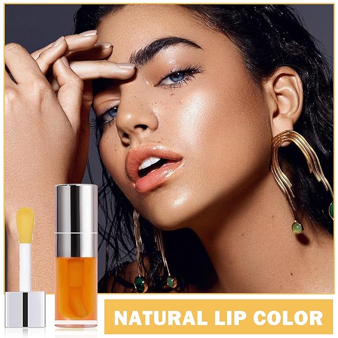 Plumping Lip Gloss Lip Tint Lip Stain Lip Tint Stain Hydrating Moisturizing Liquid Lipstick Lip Balm Clear Lip Oil Makeup Gift - 01 Honey Gold