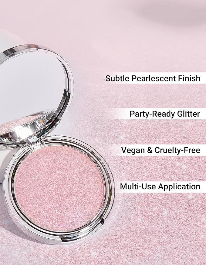 Erinde Shimmer Face Highlighter Makeup Powder, Cream to Powder Glow Finish, Lightweight & Healthy Radiance, Long Lasting Luminous Face Body Highlighter Makeup, 03 Dreamweave Glow