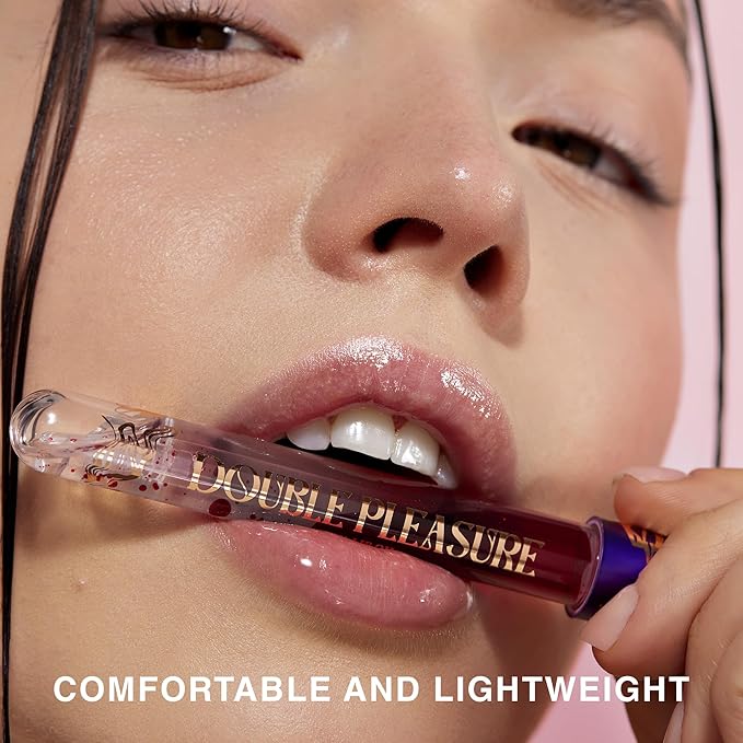 Waterproof Lip Liner & Hydrating Lip Oil - Perfect Makeup Definer Set for Everyday - Oral Fixation Pencil & Double Pleasure Gloss - Two Piece Makeup Gift Set for Women