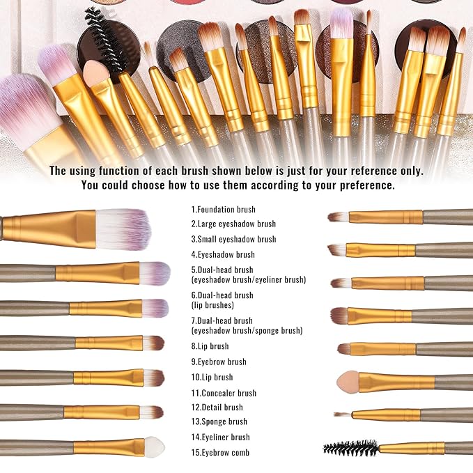 UCANBE Eyeshadow Palette with Brushes Makeup Sets, Pigmented Eye Makeup Pallet Holiday Gift Set, Goth Smokey Rosy Neutral Glitter Rainbow Eye Shadows & Contour Highlight Blush All-in-One Make Up Kit