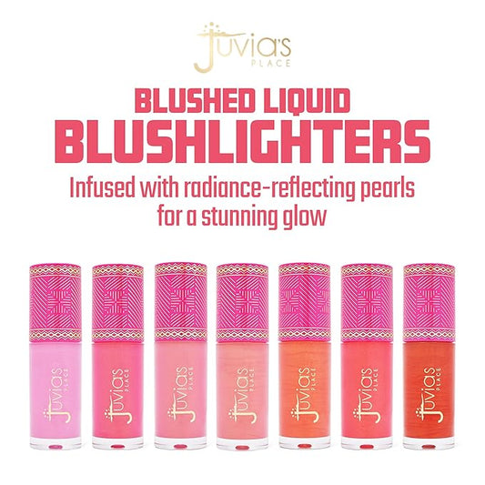 Juvia's Place Blushed Liquid BlushLighter Pink Lady Glow - Liquid Blush for Cheeks with Luminous Glow, Long-Wearing, Buildable & Highly-Pigmented Makeup Blush, Easy to Blend Blush