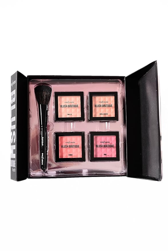 Profusion blush boutique rosette palette with a blush brush and 4 blushes