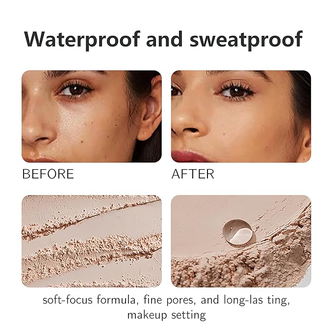 POWDER FOUNDATION soft-focus formula, fine pores, and long-las ting, makeup setting (C, ONE SIZE)