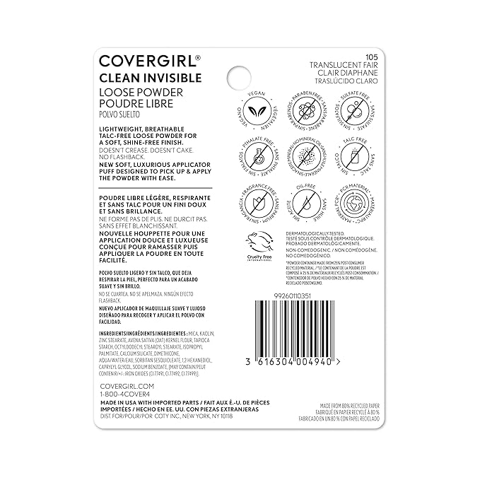 Clean Invisible Loose Powder Translucent Fair