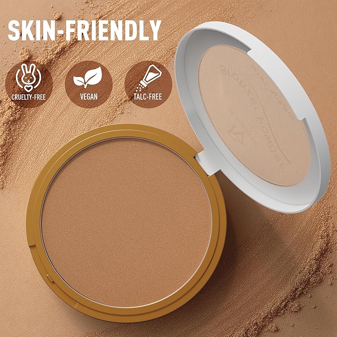 FV Bronzer Powder, Long Lasting Talc-Free Smooth Bronzing Powder, Buildable with Natural Glow Matte Finish, Contour Cheeks, Waterproof Bronzers for Medium Skin Tones (Deep Bronzer, 0.28 oz)