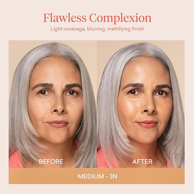 by Sofia Vergara - Ilumina CC Cream 100% Mineral Color Correcting Cream + Ilumina CC Creamy Compact Mineral Broad Spectrum Sunscreen + Angled Complexion & Foundation Blending Brush - 3N