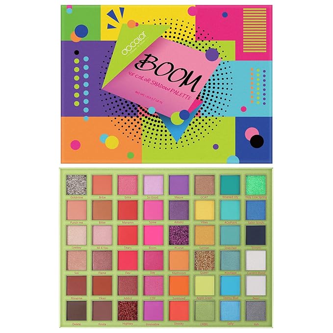 docolor Eyeshadow Palette 48Colors Boom Eye Shadow Palette Highly Pigmented Mattes Glitter Shimmers Naked Smokey Cream Powder Blendable Long Lasting Waterproof Colorful Professional Makeup Palette