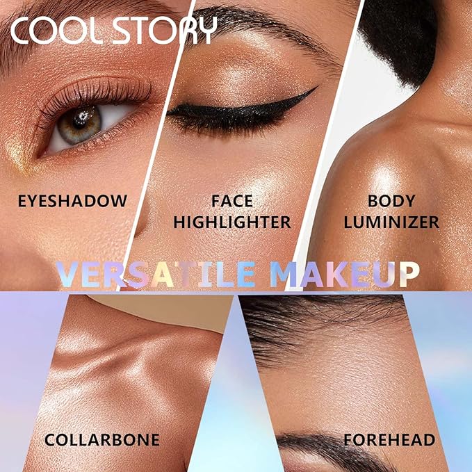 Face High Lighters Makeup Glitter Illuminator Pressed Powder Luminizers Eyeshadow Palette Powder for Face Body Cheek Skin 2#