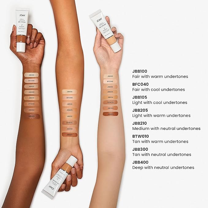 JOAH Beauty Perfect Complexion BB Cream with Hyaluronic Acid and Niaciminade,Korean Makeup with Medium Buildable Coverage,Evens Skin Tone Lightweight Semi Matte Finish Medium with Neutral Undertones