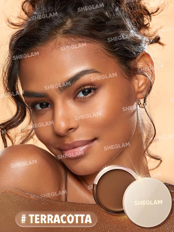 SHEGLAM Silk Haze Cream Bronzer Blendable Cream Makeup with a Lightweight Formula - Customizable Face Makeup for a Natural, Sun-Kissed Glow Long Lasting-Terracotta