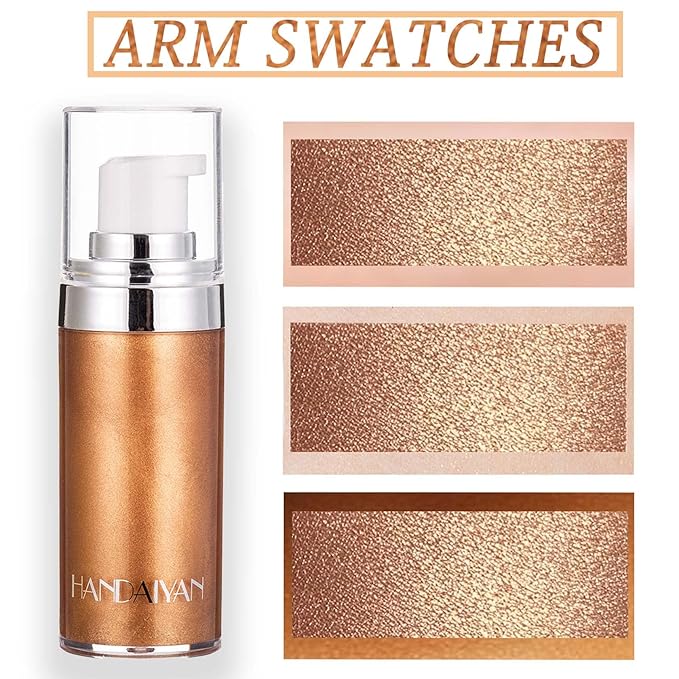 Liquid Body Illuminator, Bronze Smooth Shine Shimmer Oil, Facial Luminizer, Glitter Spray, Waterproof Long Lasting Moisturizing Highlighter, Glow Illuminator for Face