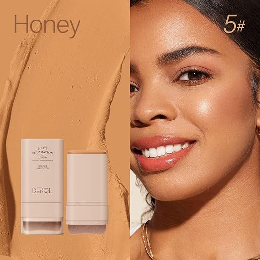 Foundation Stick, Built-in Foundation Brush, Contour Stick Makeup, Long-Lasting Waterproof Natural Velvet Matte